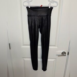 SPANX Black Faux Leather High-Rise Leggings